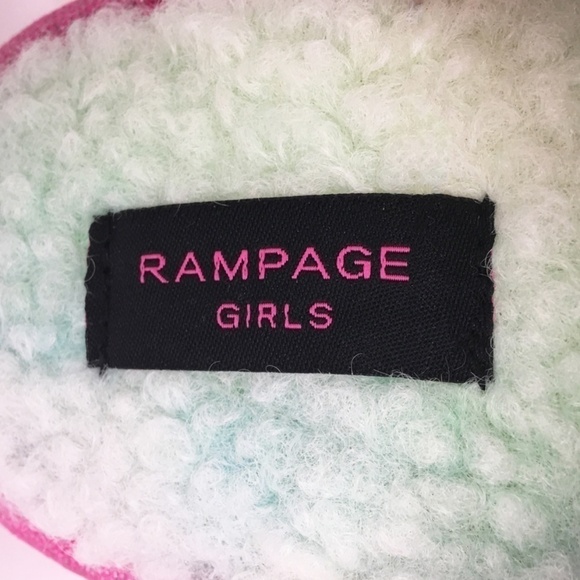 Rampage Slippers House Bedroom Fuchsia Barbiecore Sherpa Tie Dye NIP - Picture 4 of 6